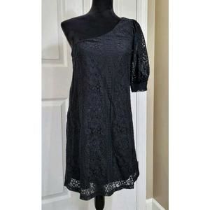 NWT Entro Black Lace One Shoulder Dress Size S